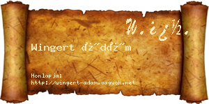 Wingert Ádám névjegykártya